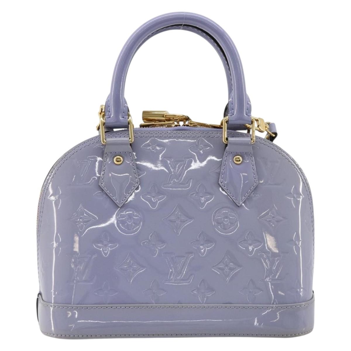 LOUIS VUITTON Monogram Vernis Alma BB Bag 2way Purple Lila M90103 Auth mr2420A