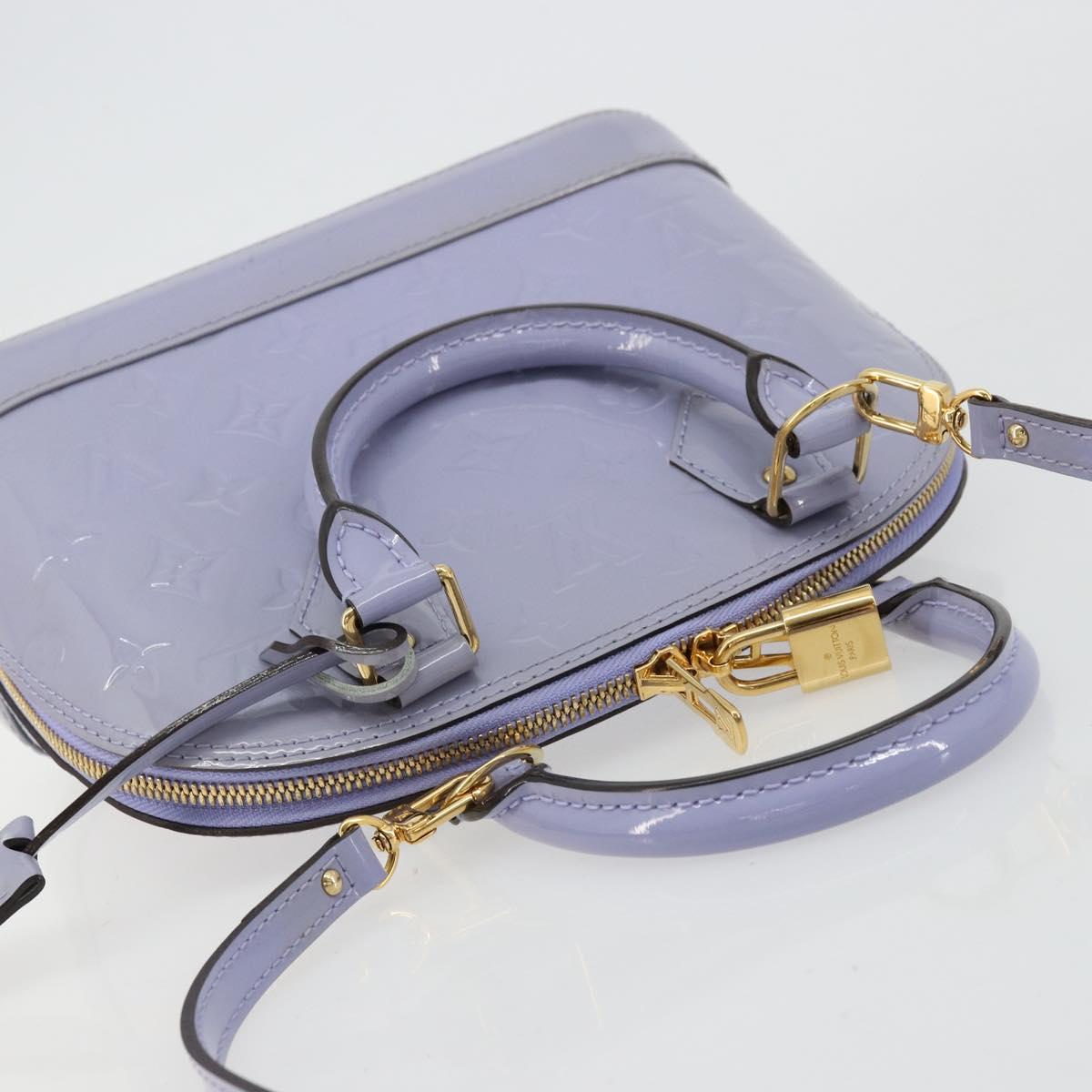 LOUIS VUITTON Monogram Vernis Alma BB Bag 2way Purple Lila M90103 Auth mr2420A