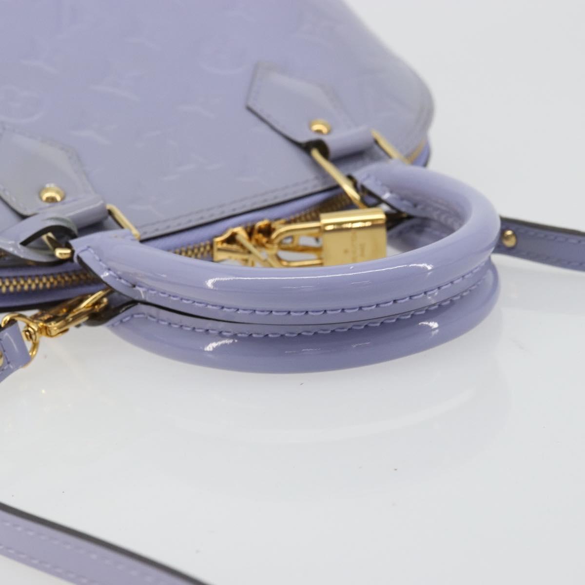 LOUIS VUITTON Monogram Vernis Alma BB Bag 2way Purple Lila M90103 Auth mr2420A