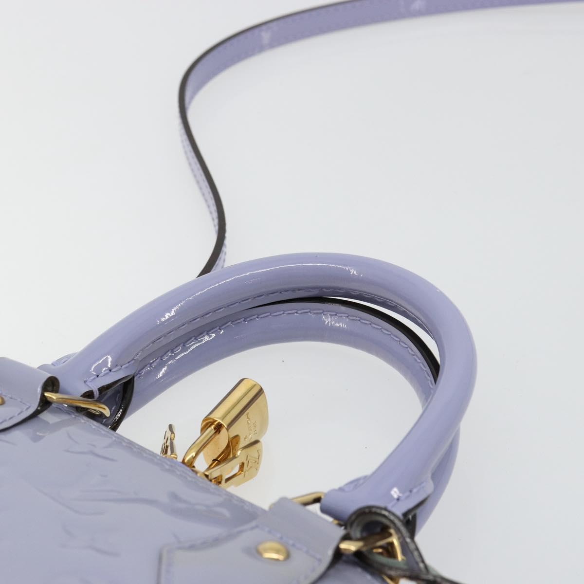 LOUIS VUITTON Monogram Vernis Alma BB Bag 2way Purple Lila M90103 Auth mr2420A