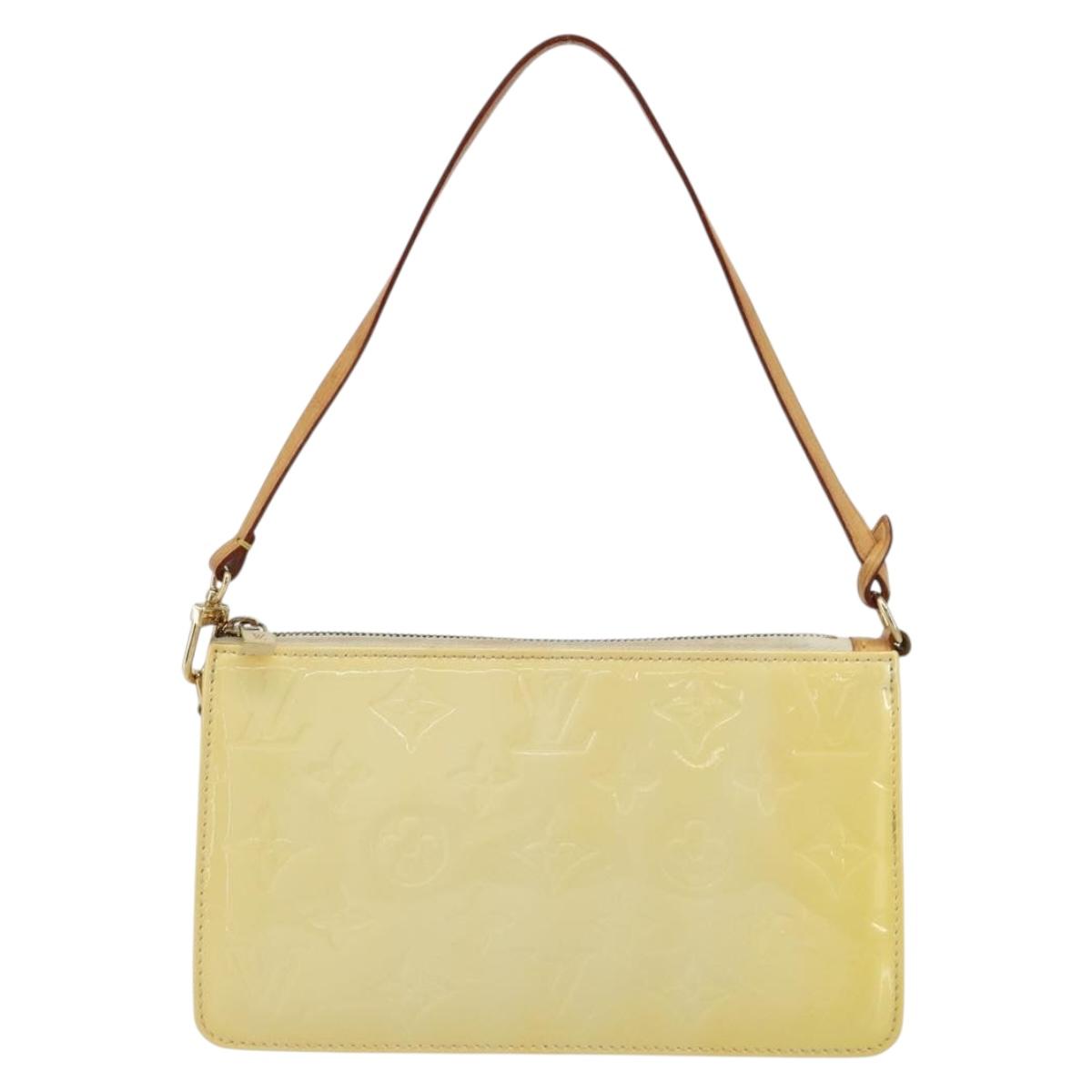 LOUIS VUITTON Monogram Vernis Lexington Pouch Beige M91010 LV Auth mr2421