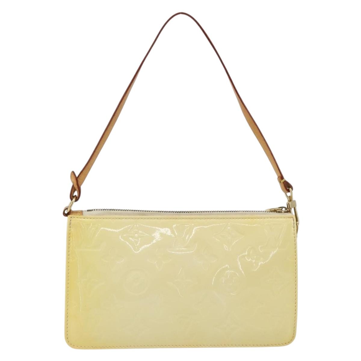 LOUIS VUITTON Monogram Vernis Lexington Pouch Beige M91010 LV Auth mr2421