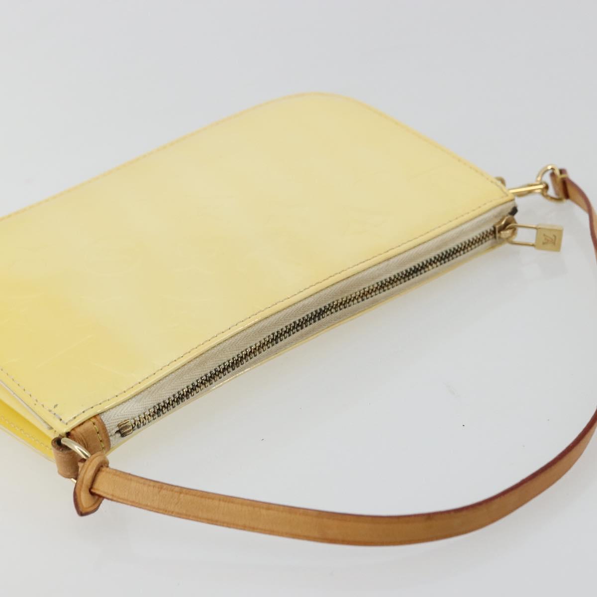 LOUIS VUITTON Monogram Vernis Lexington Pouch Beige M91010 LV Auth mr2421