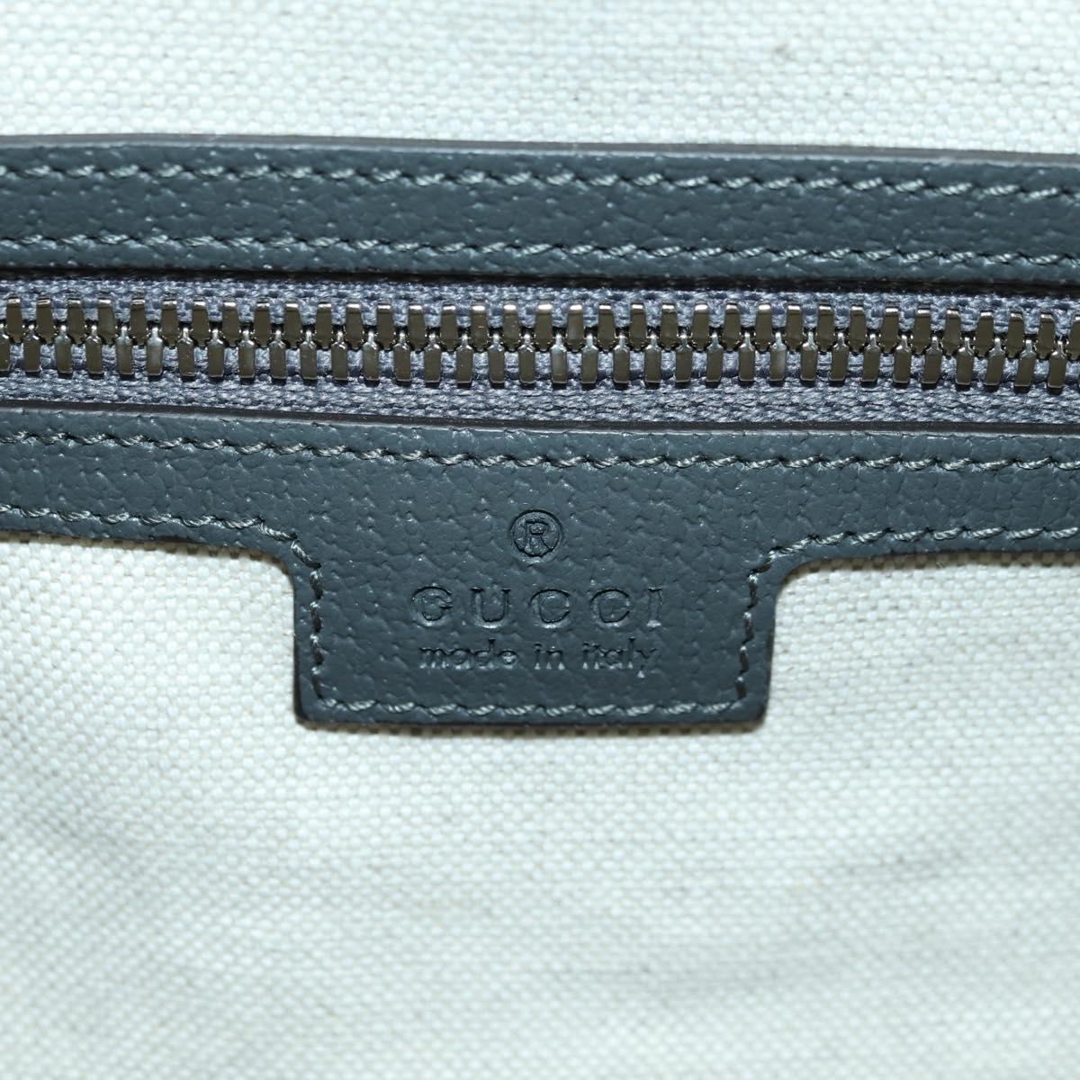 GUCCI GG Supreme Ophidia Boston Bag PVC Gray Silver 724612 Auth mr2423M