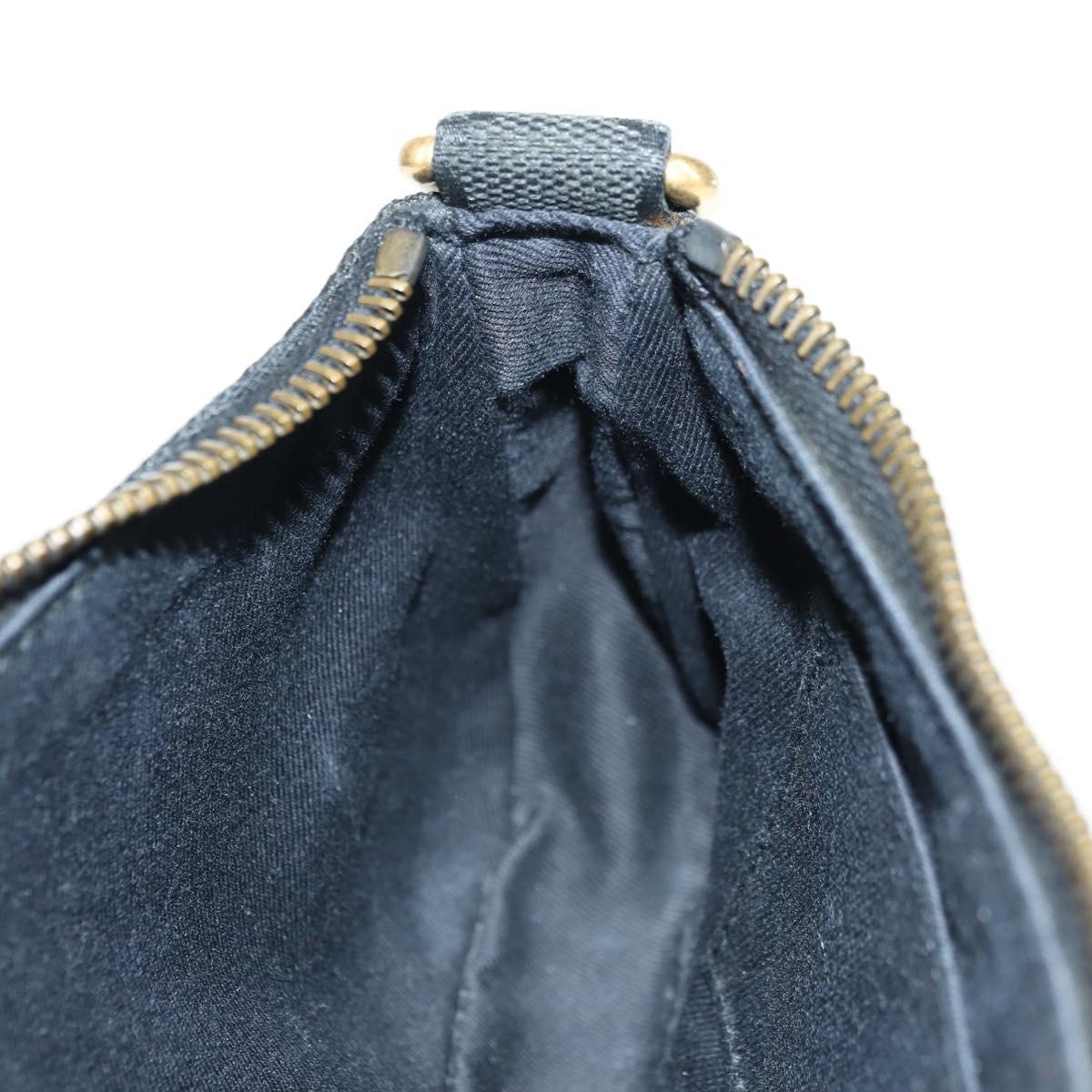 GUCCI GG Canvas Chain Accessory Pouch Black Gold 120940 Auth mr2424V