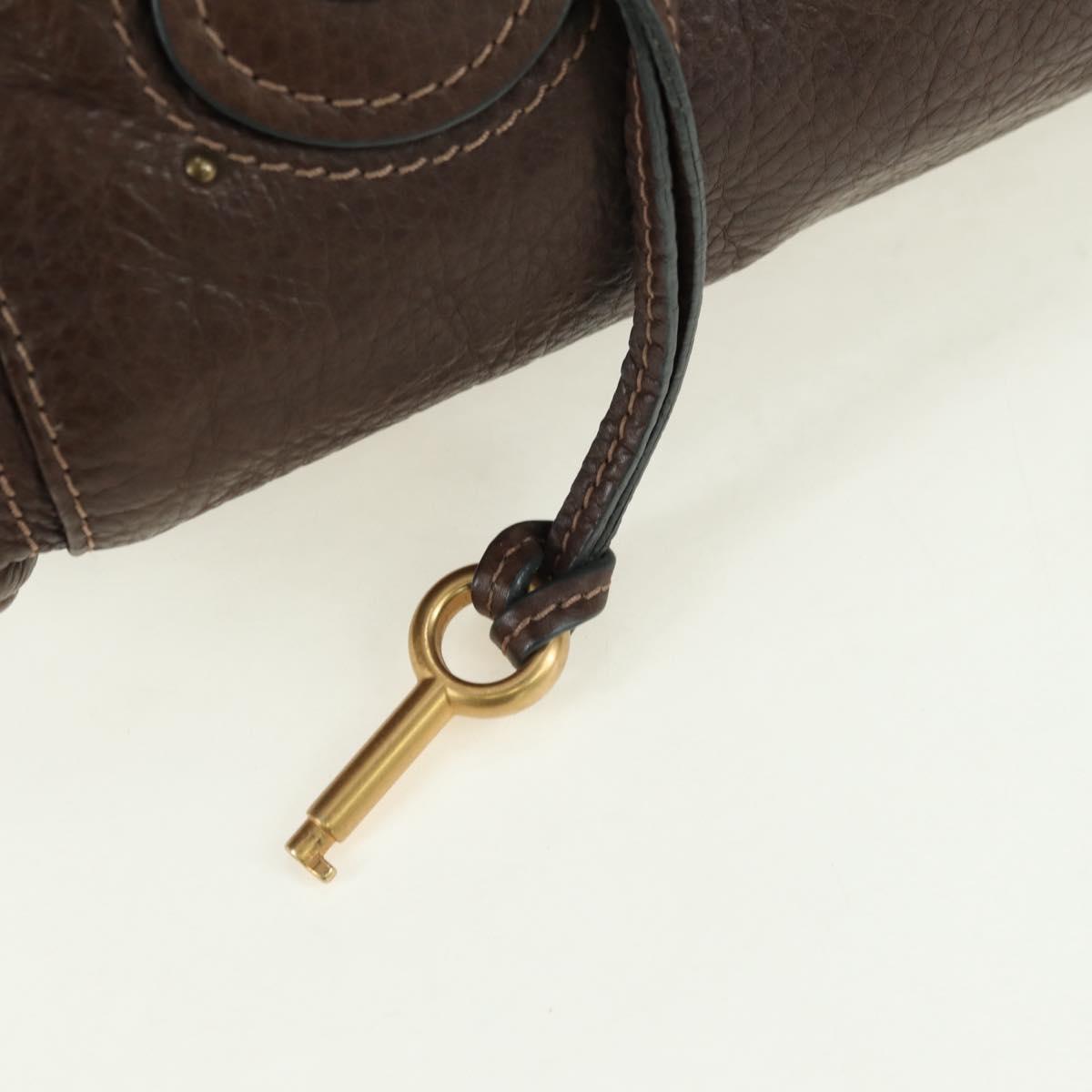 Chloe Paddington Hand Bag Leather Brown Gold Silver Auth mr2427V