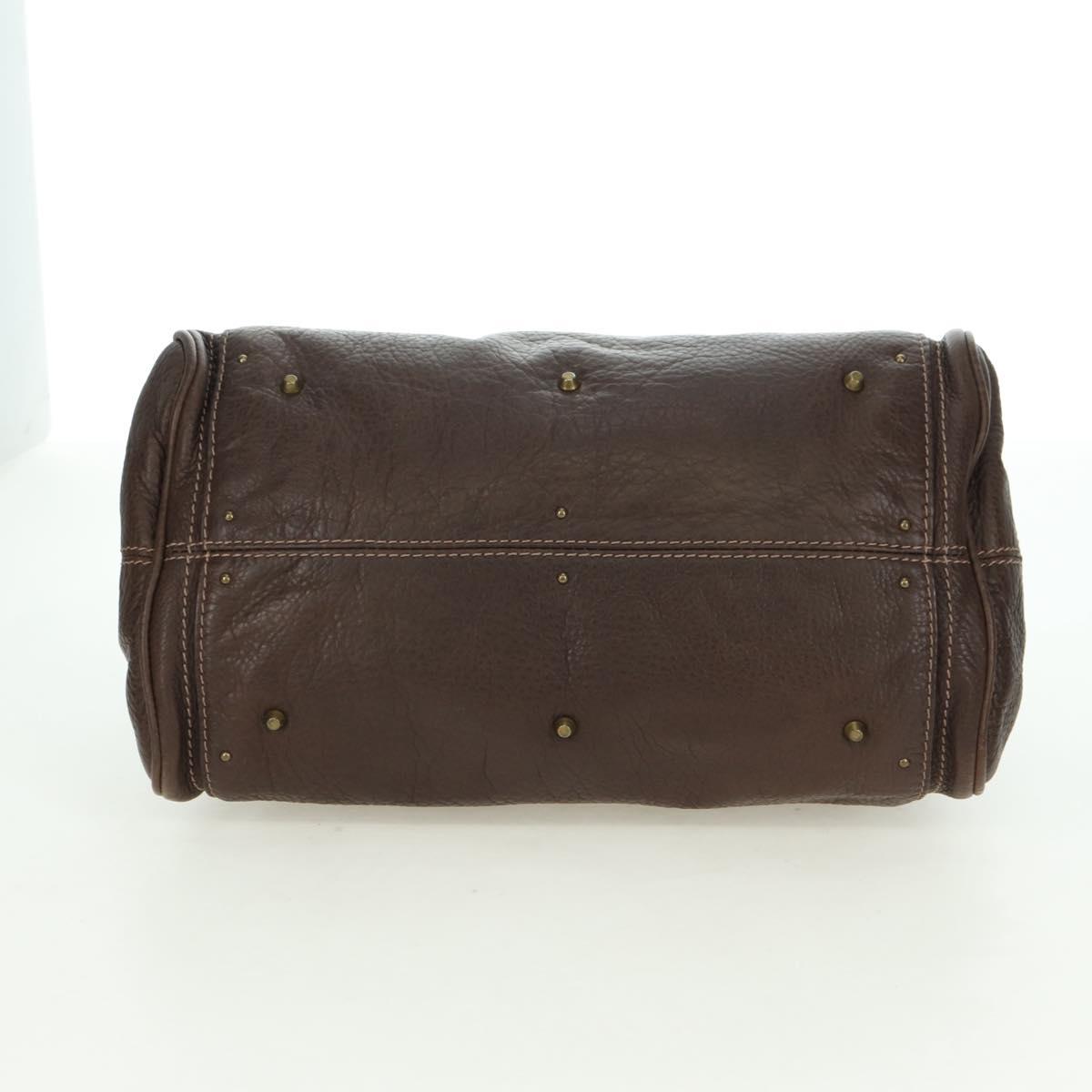 Chloe Paddington Hand Bag Leather Brown Gold Silver Auth mr2427V