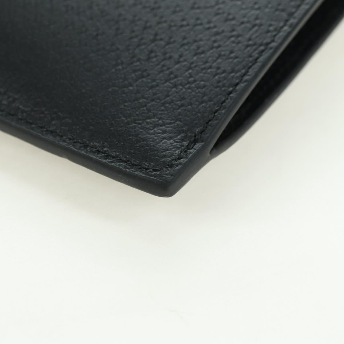 GUCCI Horsebit Clutch Bag Leather Black Gold 700524 Auth mr2429V