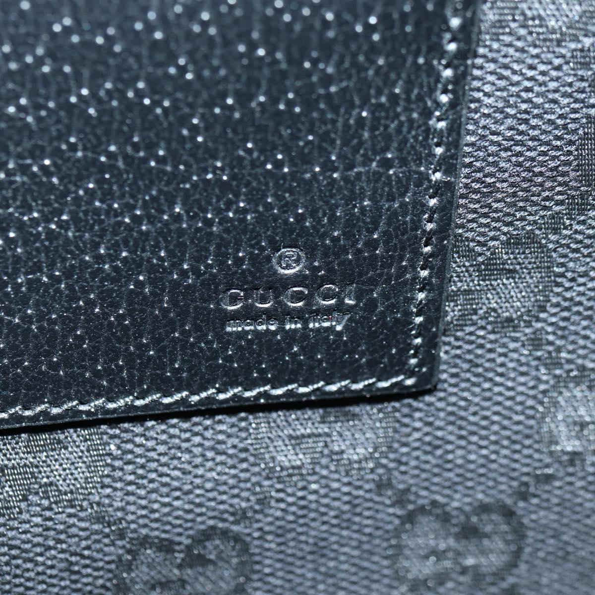 GUCCI Horsebit Clutch Bag Leather Black Gold 700524 Auth mr2429V