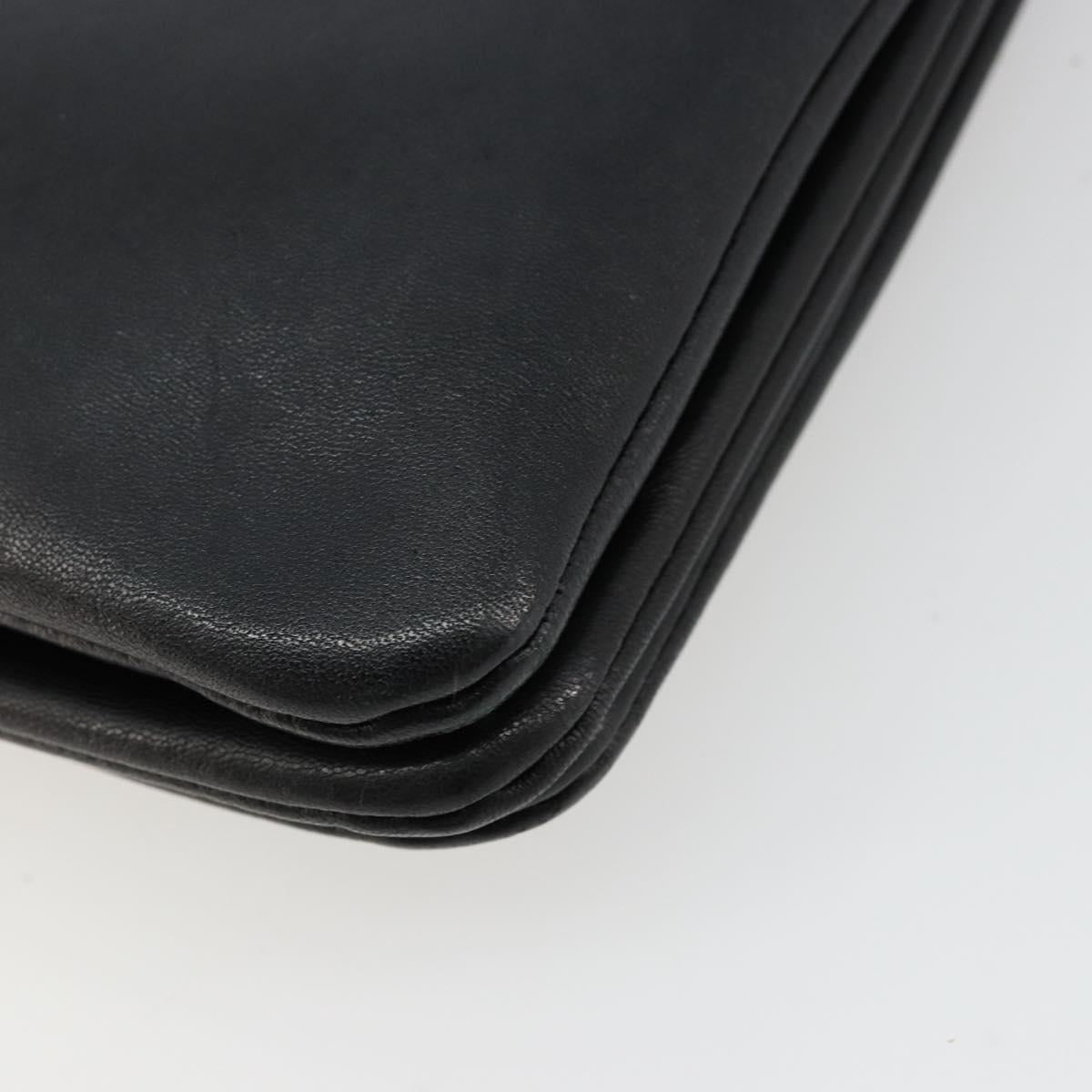 CELINE Trio Shoulder Bag Leather Black Gold Auth mr2435