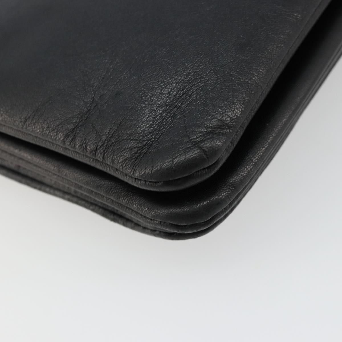 CELINE Trio Shoulder Bag Leather Black Gold Auth mr2435