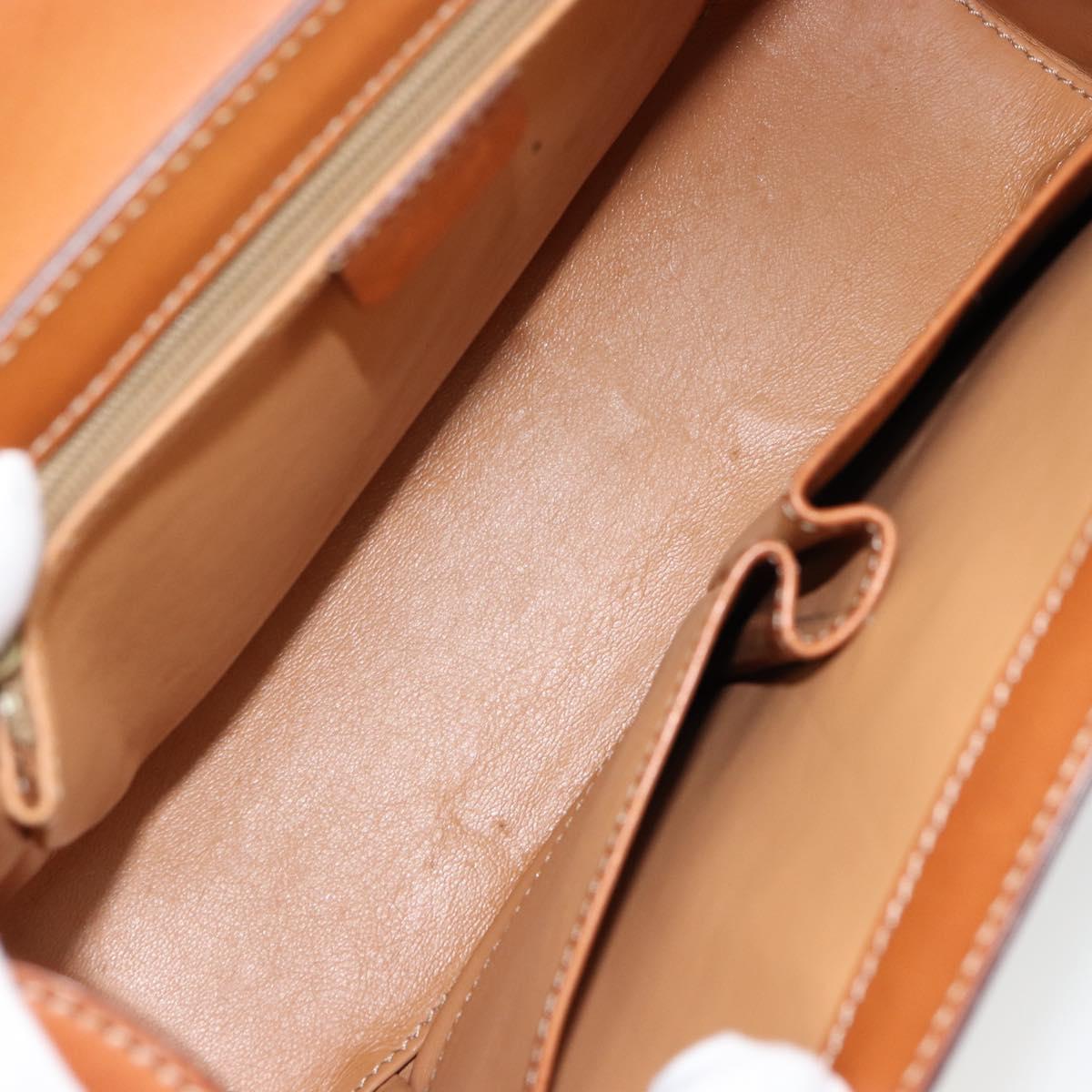 CELINE Macadam Canvas Hand Bag PVC Leather Gold Brown Auth mr2441