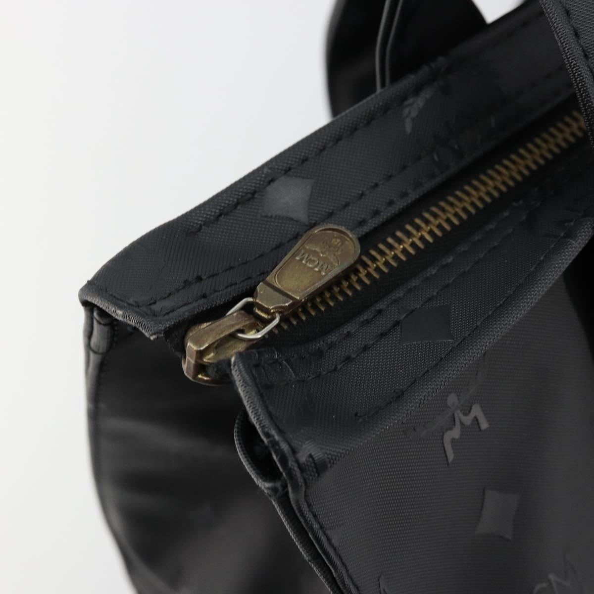 MCM Vicetos Logogram Shoulder Bag PVC Black Gold Auth mr2450