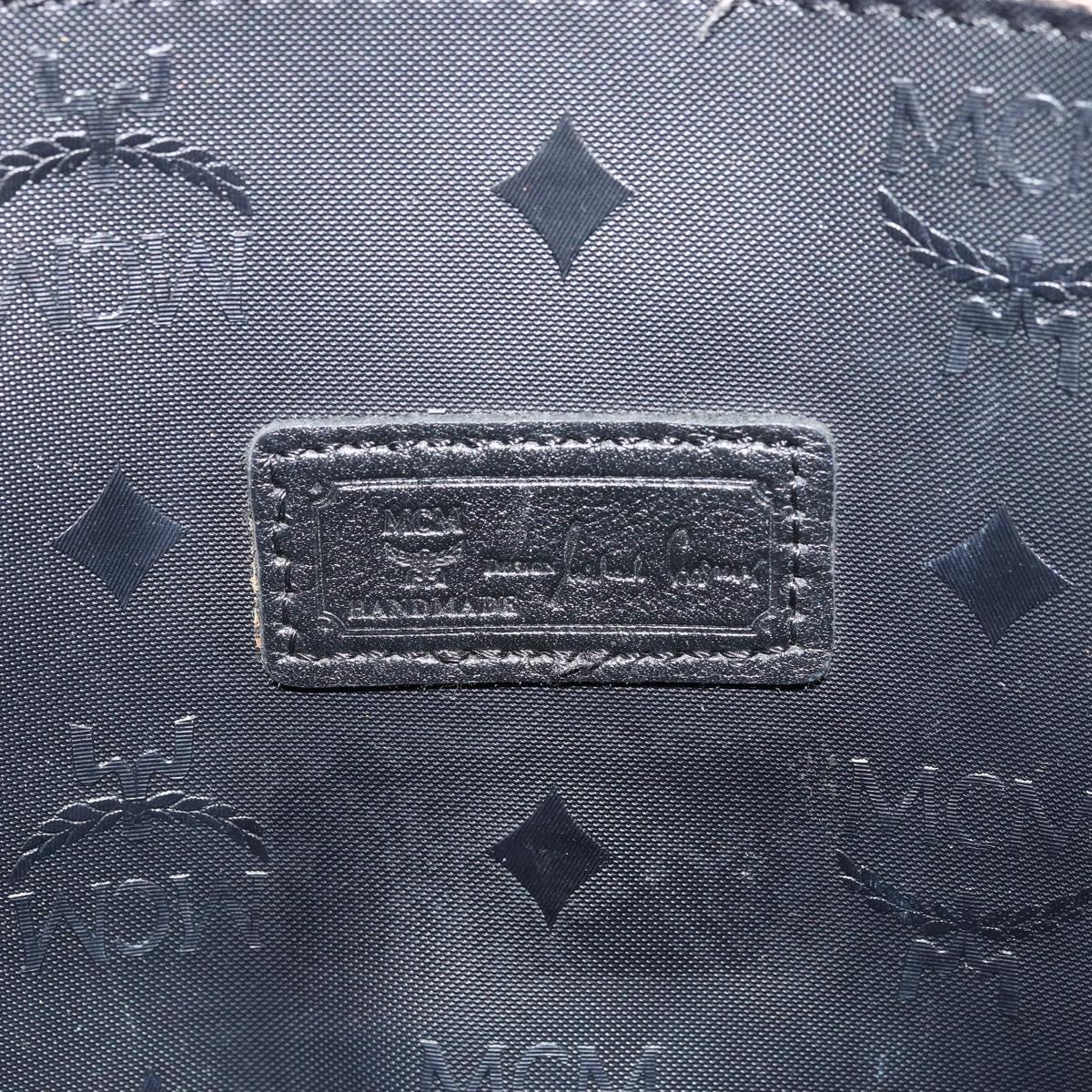 MCM Vicetos Logogram Shoulder Bag PVC Black Gold Auth mr2450