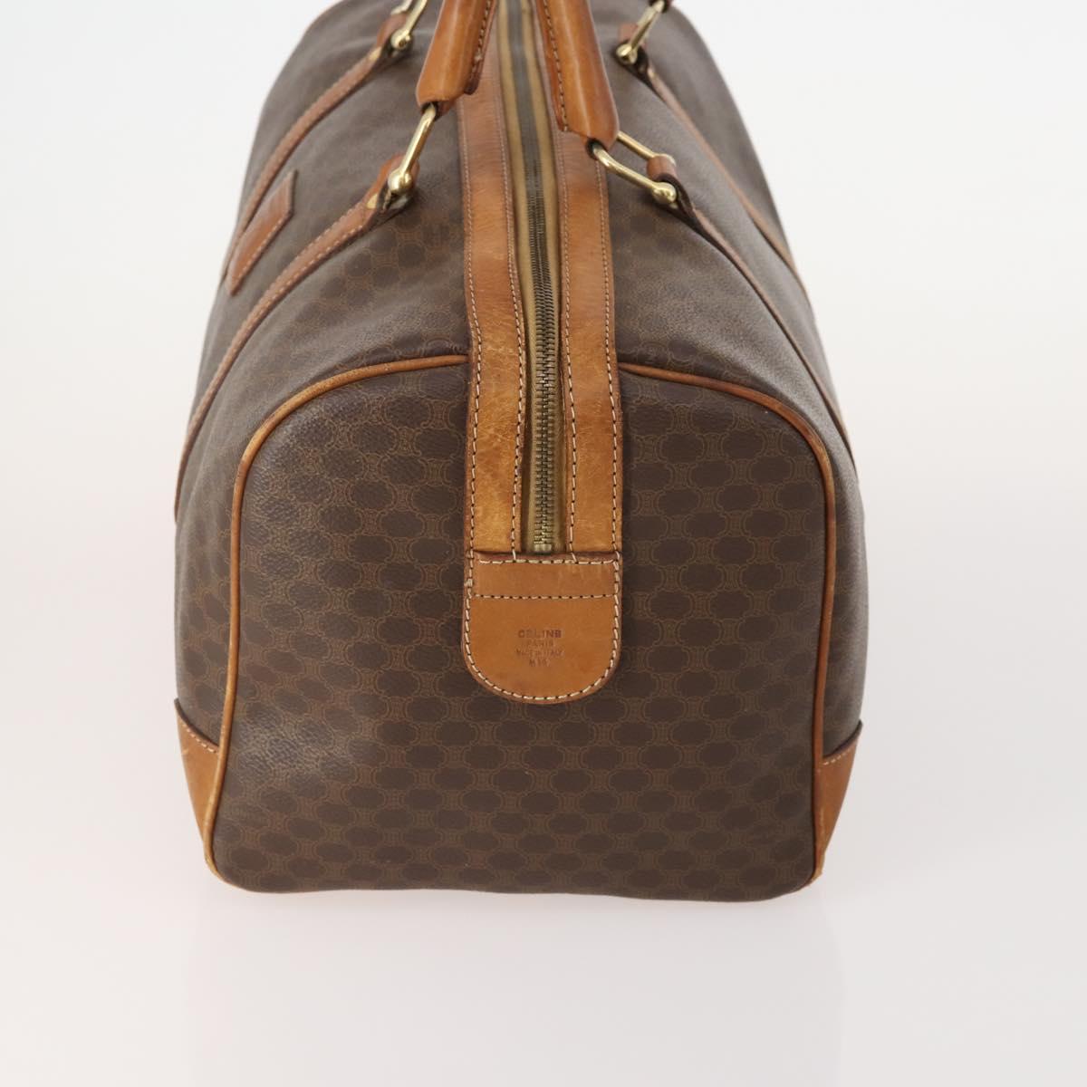 CELINE Macadam Canvas Boston Bag PVC Leather 3 Set Brown Auth mr2452