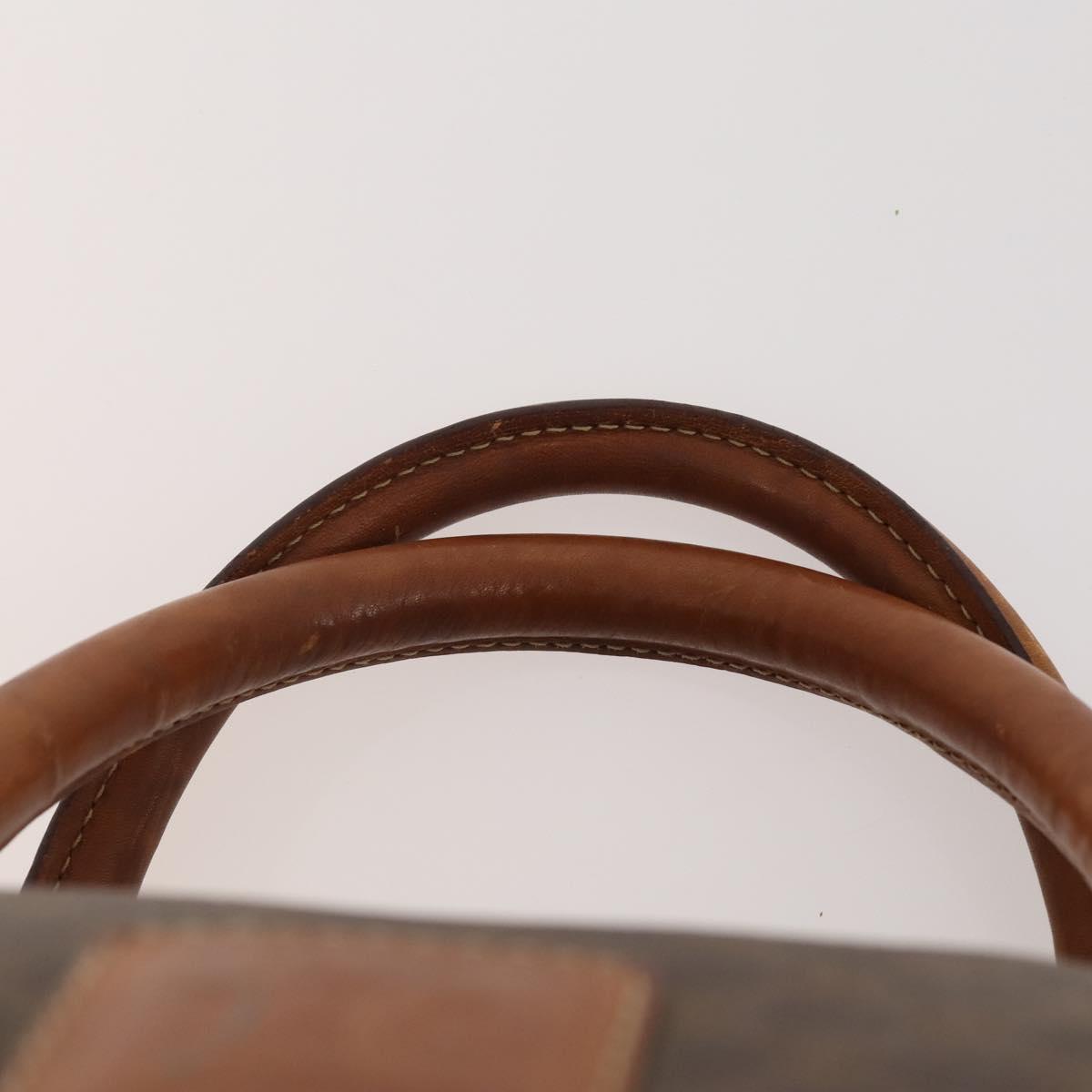 CELINE Macadam Canvas Boston Bag PVC Leather 3 Set Brown Auth mr2452