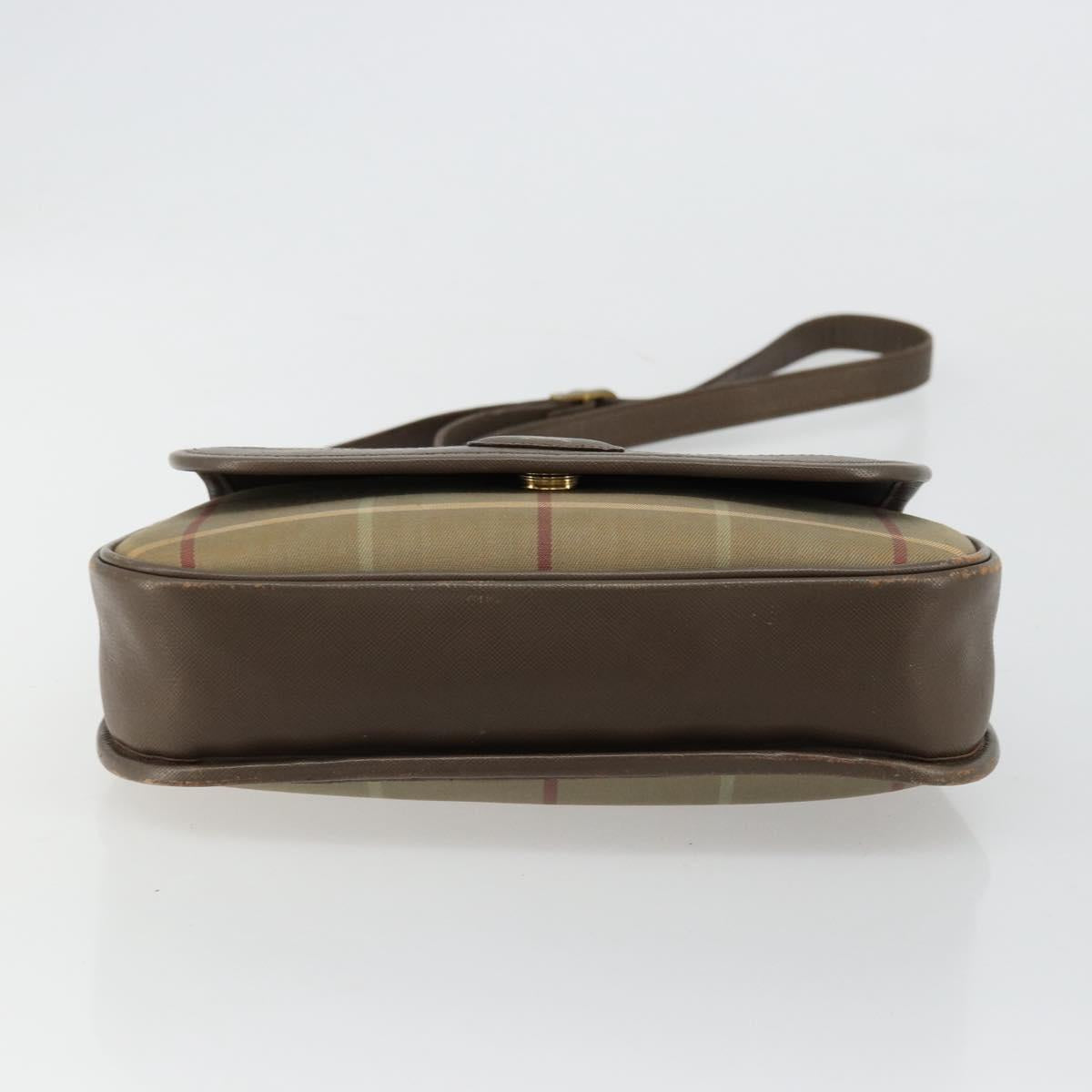 Burberrys Nova Check Shoulder Bag Canvas Beige Gold Auth mr2457
