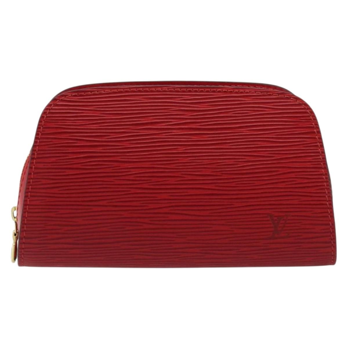 LOUIS VUITTON Epi Dauphine PM Pouch Castilian Red M48447 LV Auth mr2464