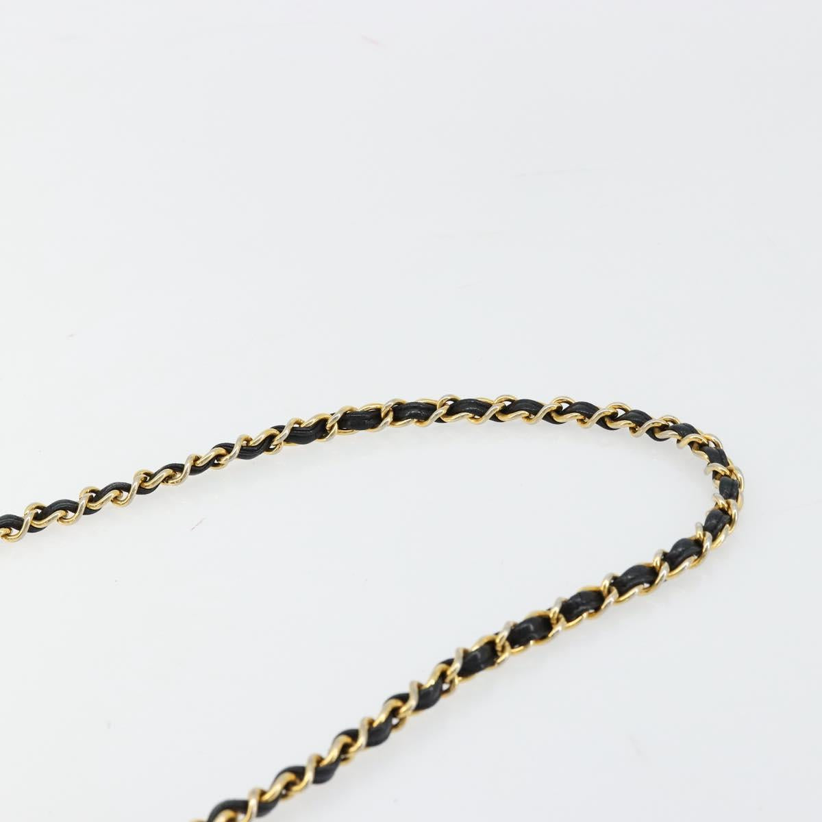 CHANEL Matelasse Chain Shoulder Bag Lamb Skin Black Gold CC Auth mr2484