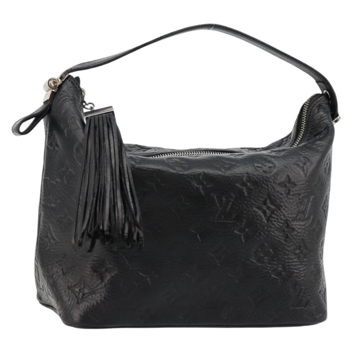 LOUIS VUITTON Monogram Shimmer Halo Hand Bag Black LV Auth mr2486