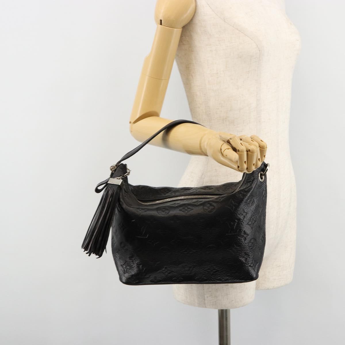 LOUIS VUITTON Monogram Shimmer Halo Hand Bag Black LV Auth mr2486