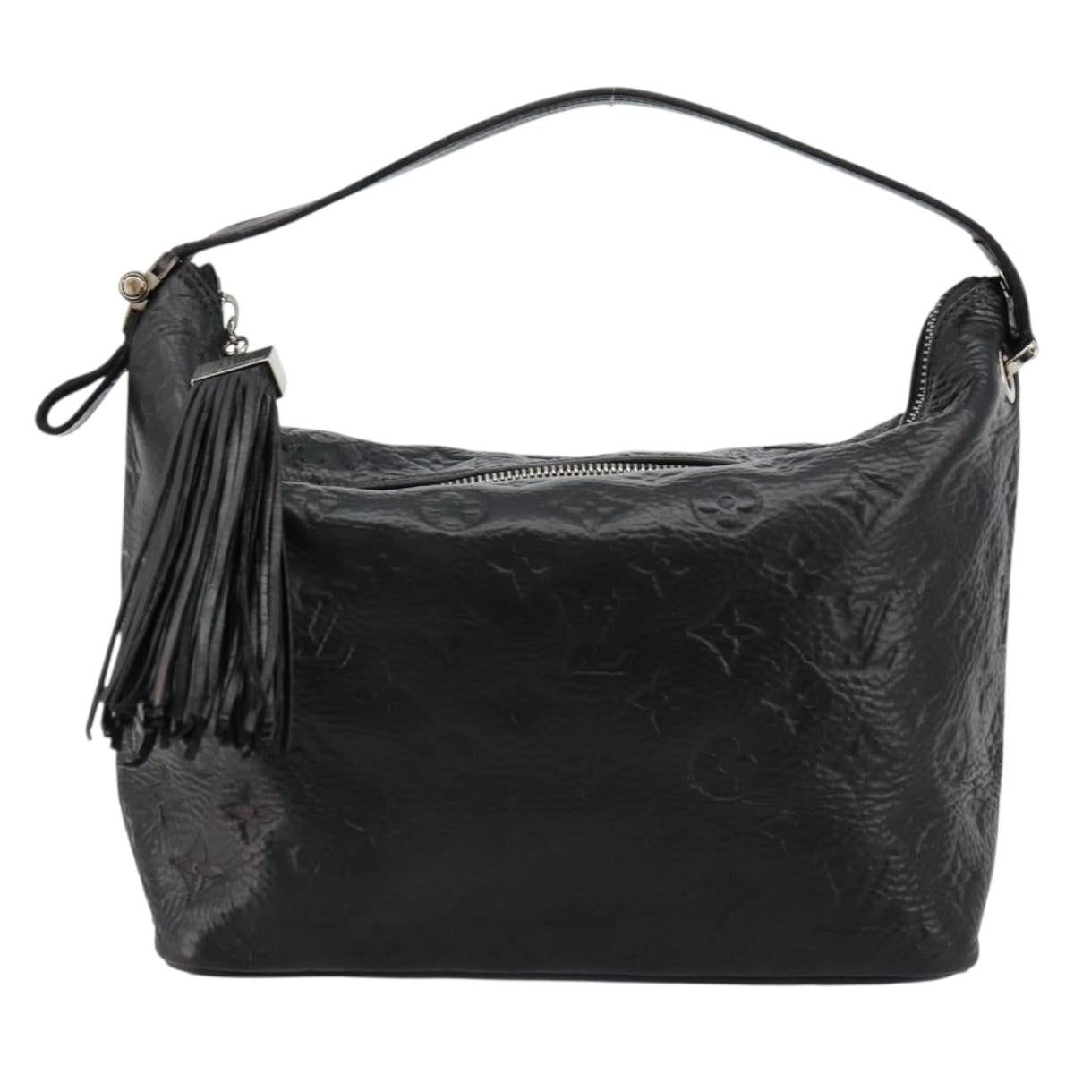 LOUIS VUITTON Monogram Shimmer Halo Hand Bag Black LV Auth mr2486