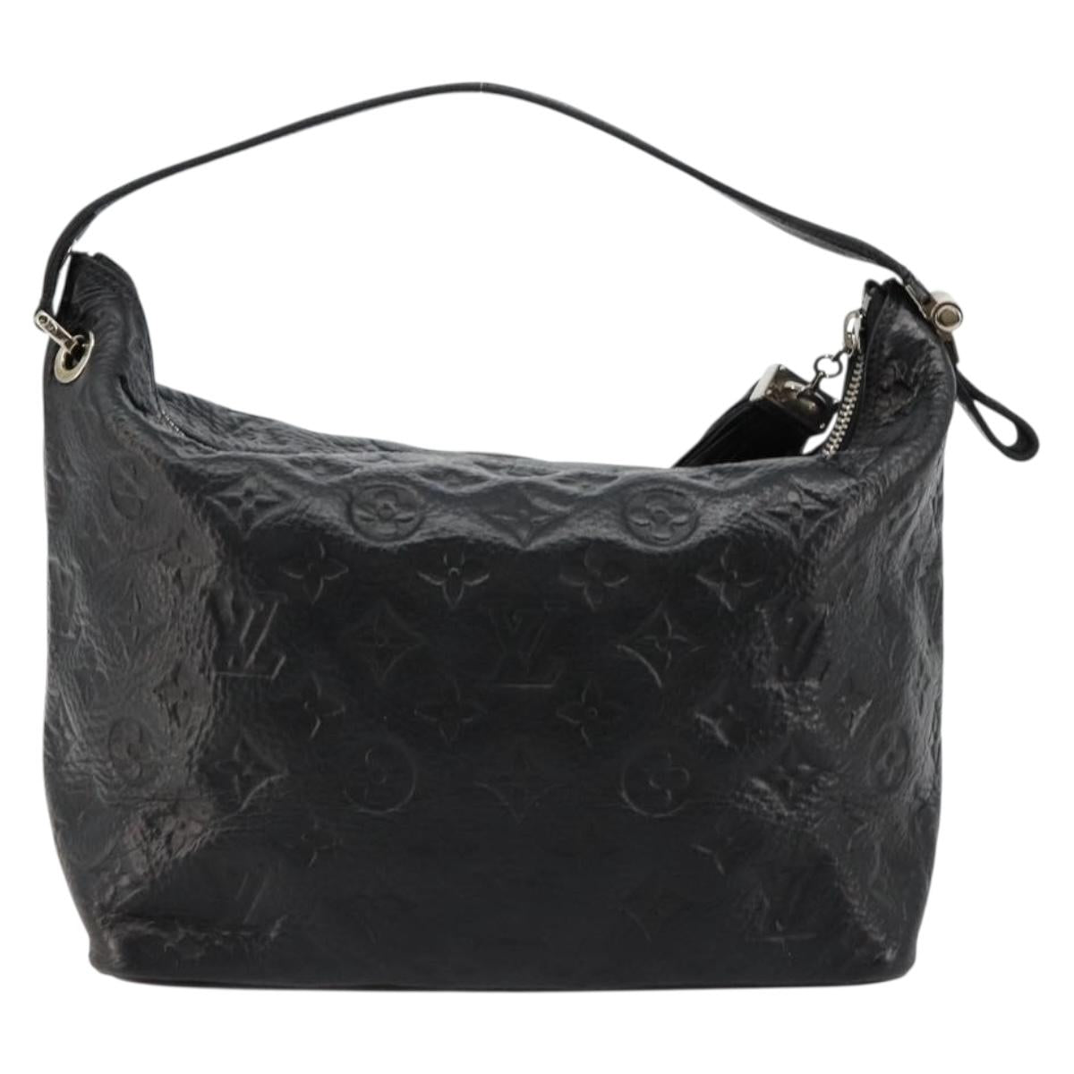 LOUIS VUITTON Monogram Shimmer Halo Hand Bag Black LV Auth mr2486