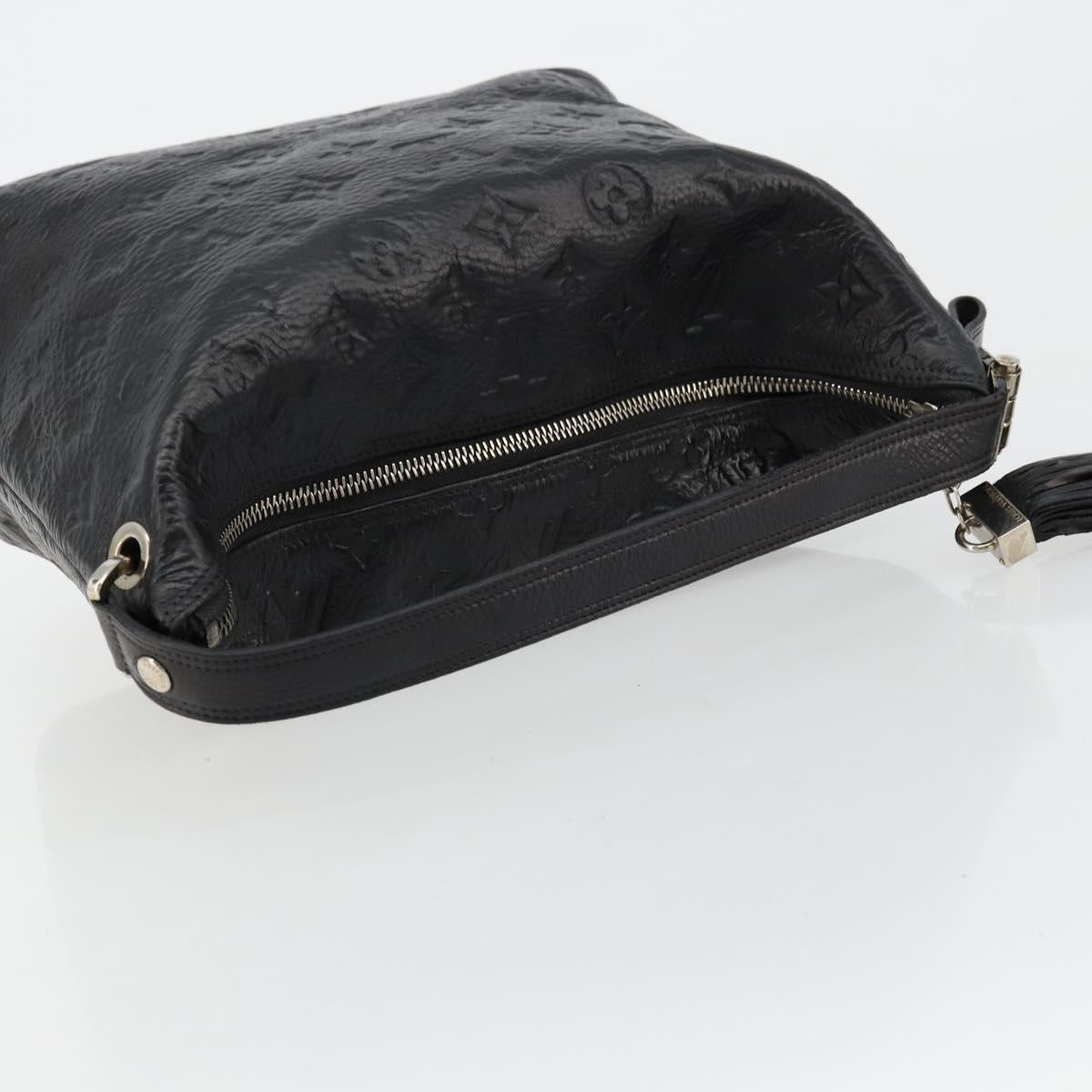 LOUIS VUITTON Monogram Shimmer Halo Hand Bag Black LV Auth mr2486
