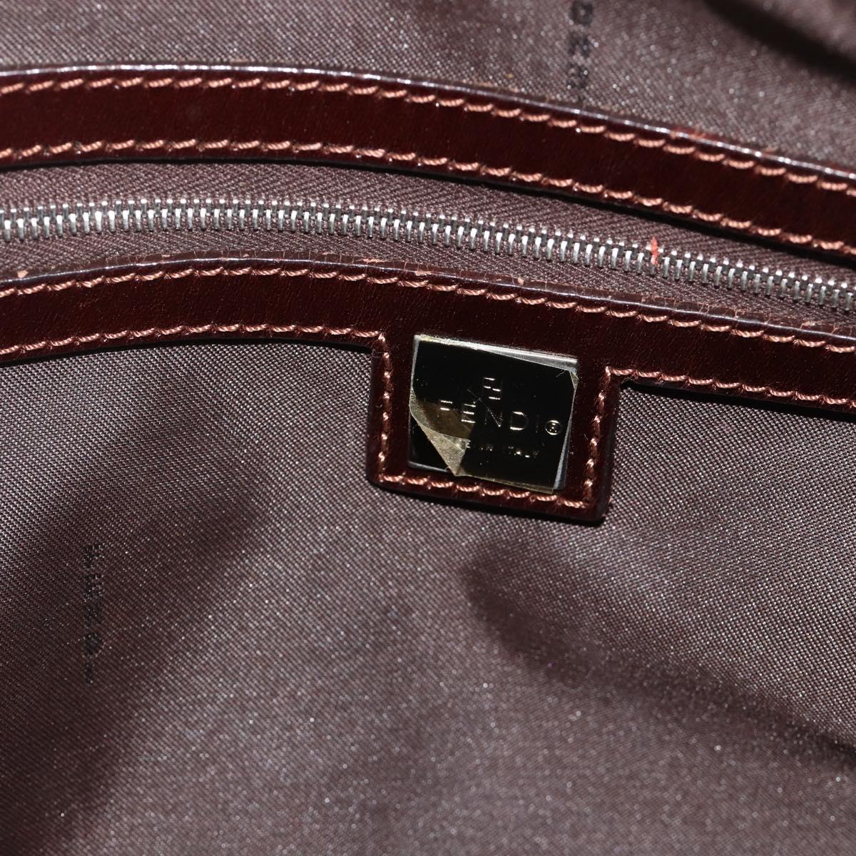 FENDI Zucca Canvas Hand Bag Black Brown Auth mr2487