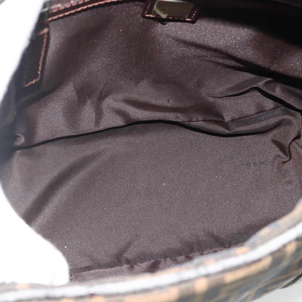 FENDI Zucca Canvas Hand Bag Black Brown Auth mr2487