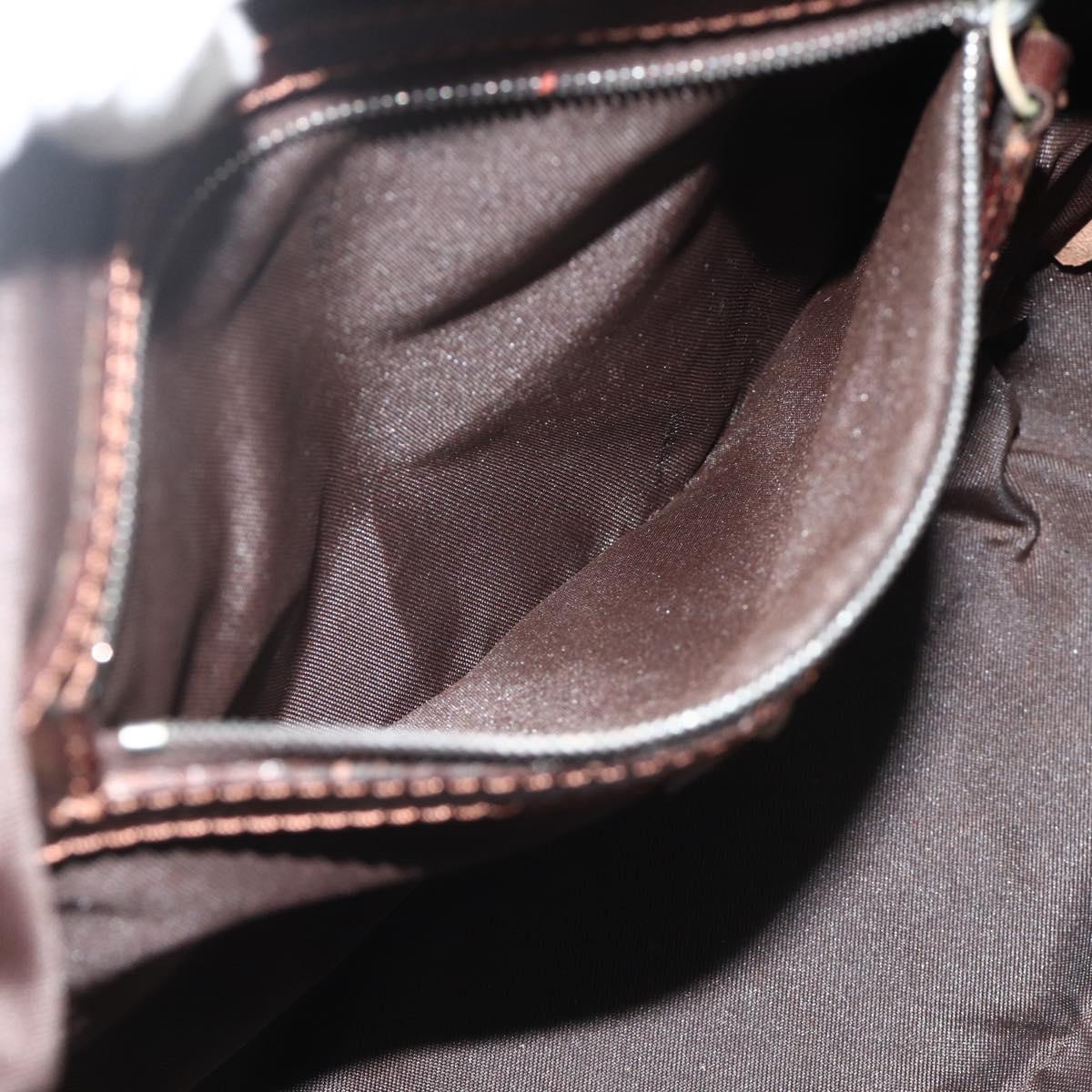FENDI Zucca Canvas Hand Bag Black Brown Auth mr2487