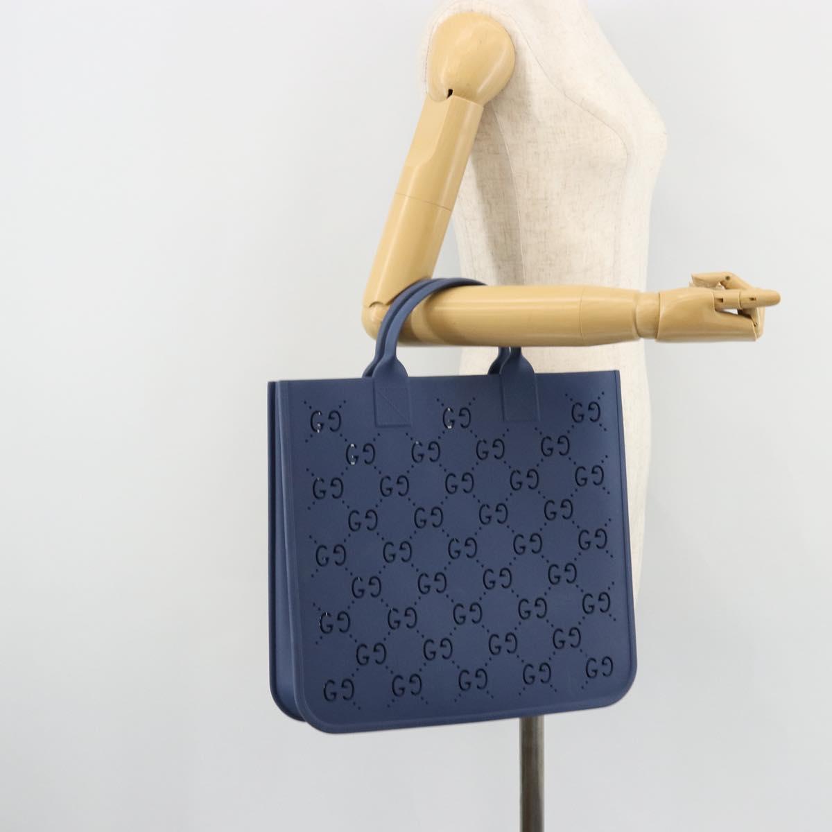 GUCCI Tote Bag rubber Navy Auth mr2493A