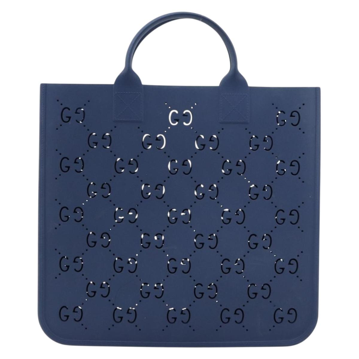 GUCCI Tote Bag rubber Navy Auth mr2493A