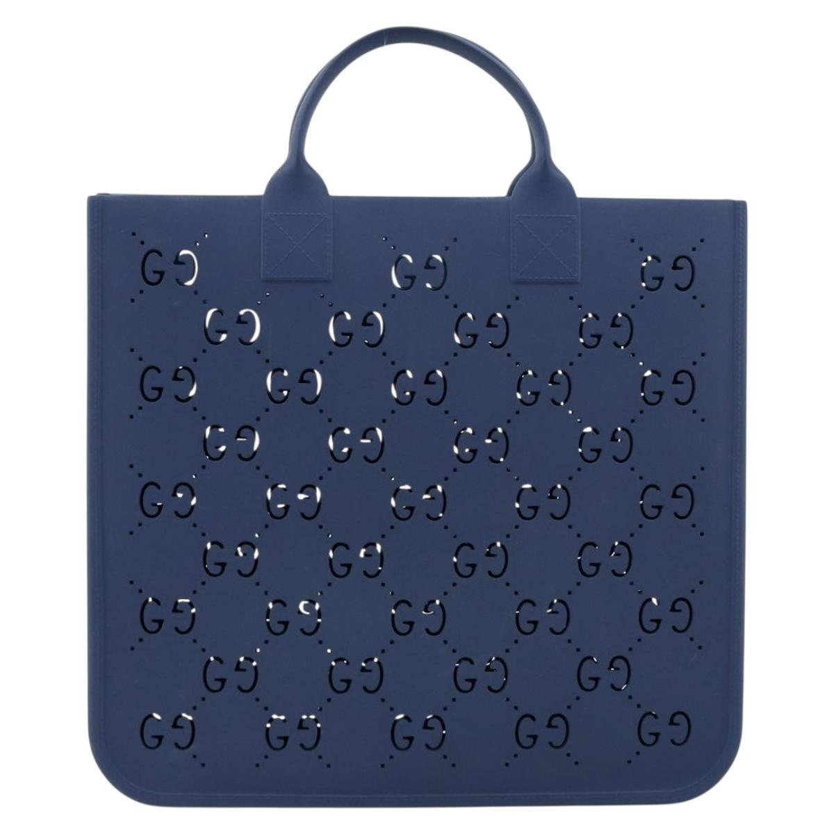 GUCCI Tote Bag rubber Navy Auth mr2493A