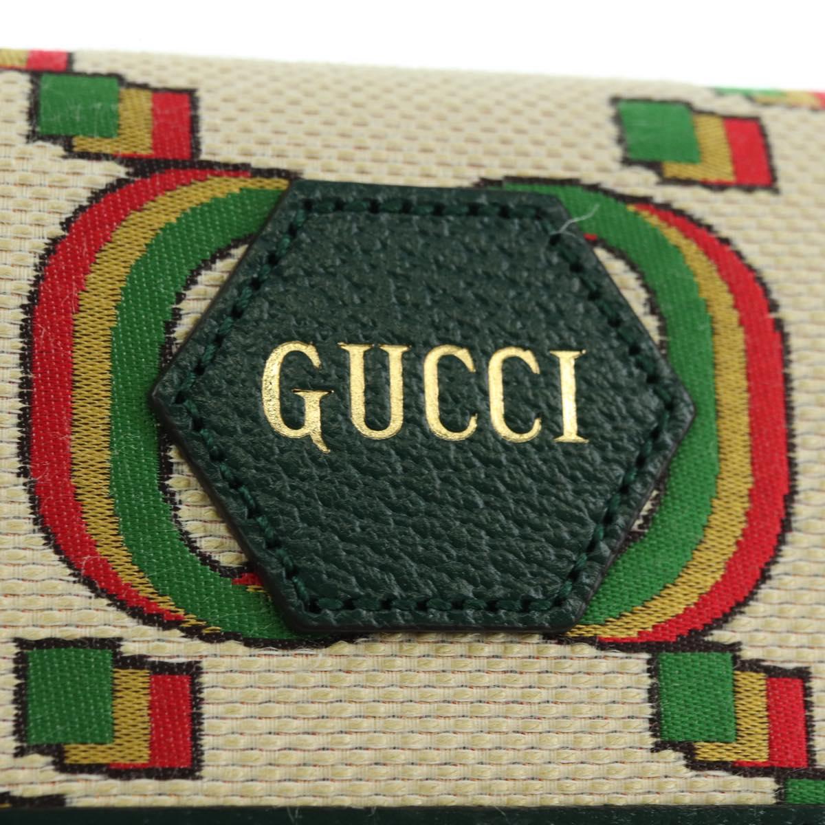 GUCCI Web Sherry Line Bag Canvas 100th Anniversary Beige 493930 Auth mr2495V