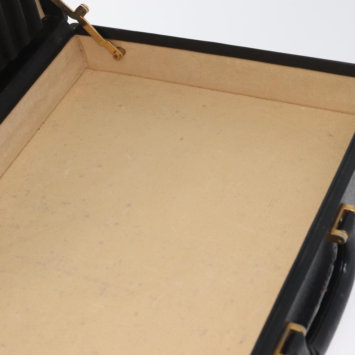 GUCCI Web Sherry Line Attache Case Leather Black Gold 016 067 1183 Auth mr2496