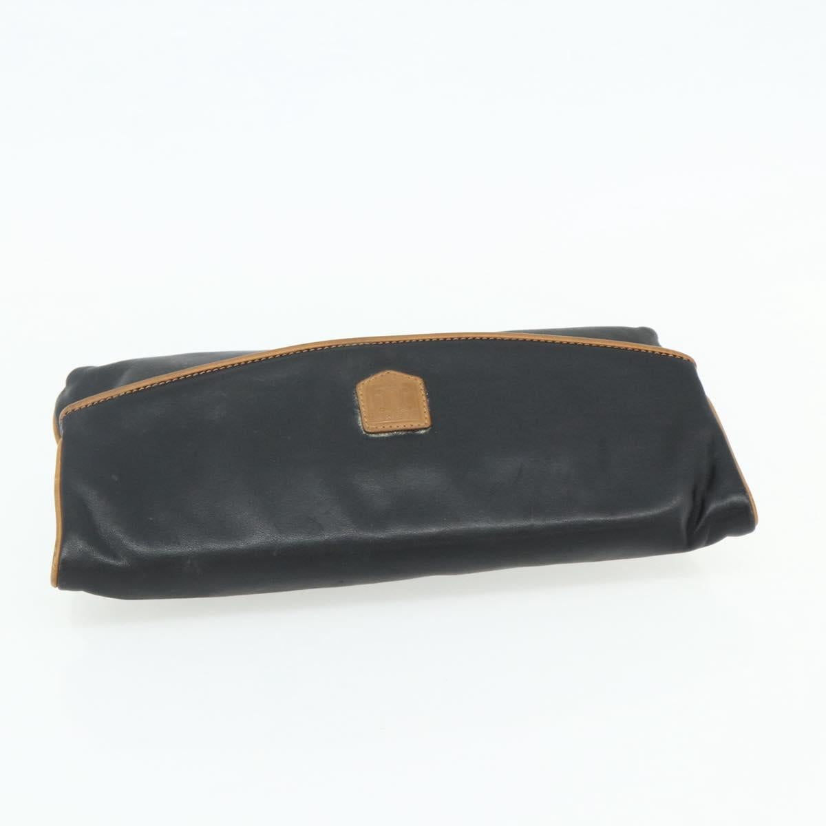 CELINE Macadam Canvas Clutch Bag PVC Leather 2 Set Brown Black Auth mr2499