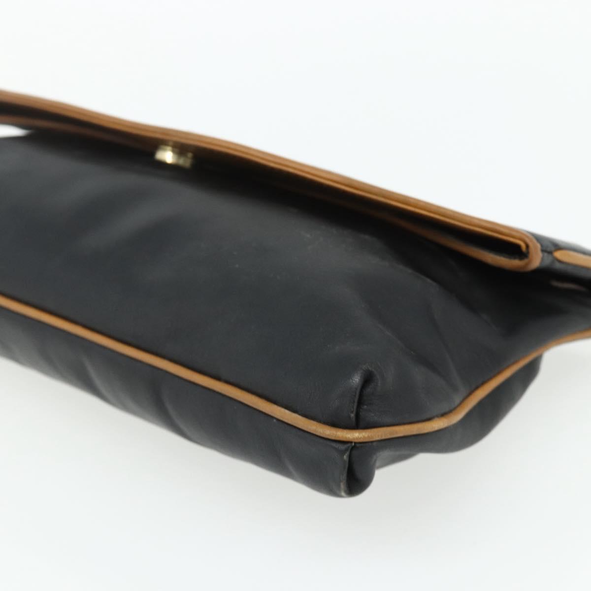 CELINE Macadam Canvas Clutch Bag PVC Leather 2 Set Brown Black Auth mr2499