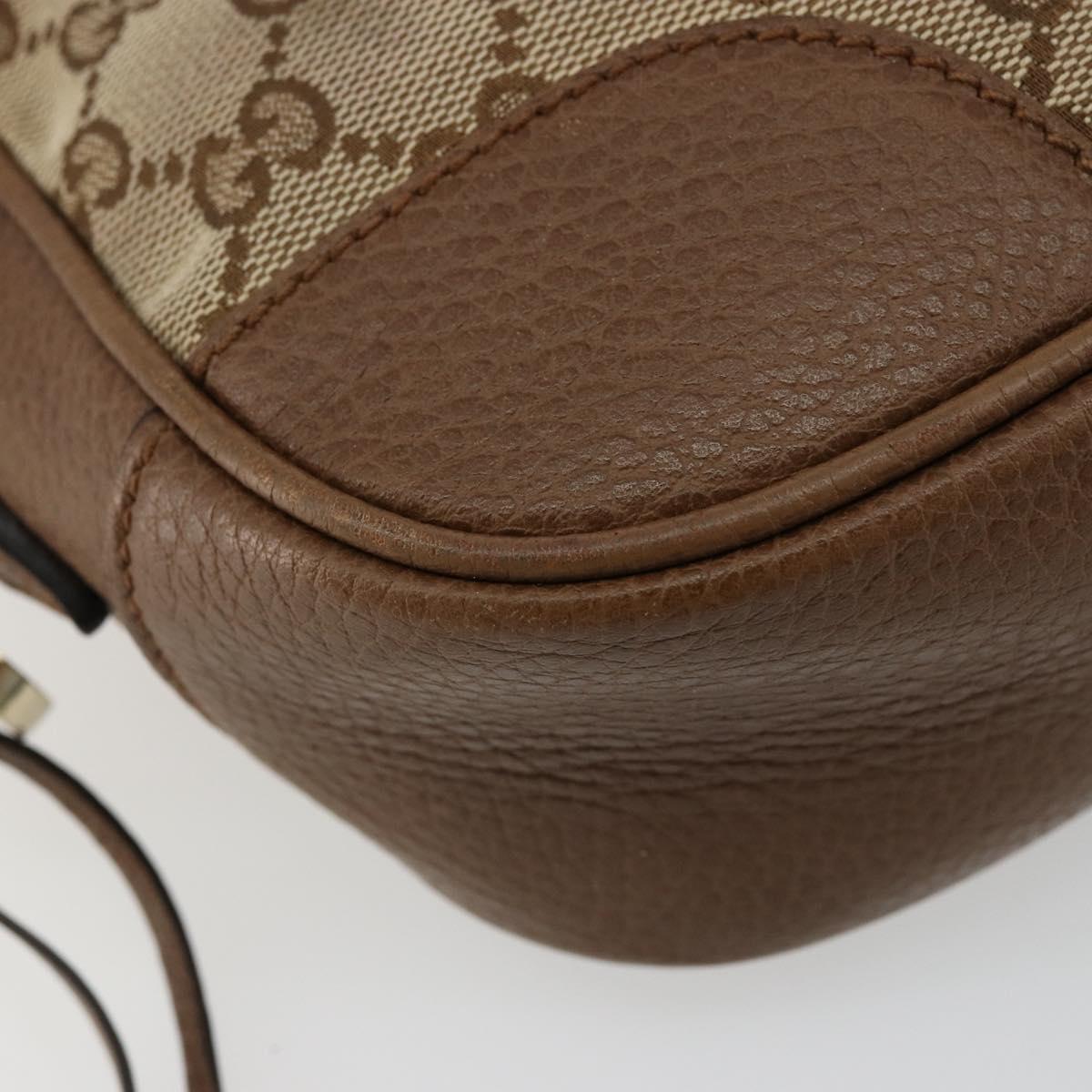 GUCCI GG Canvas Shoulder Bag Beige Gold 449413 Auth mr2500