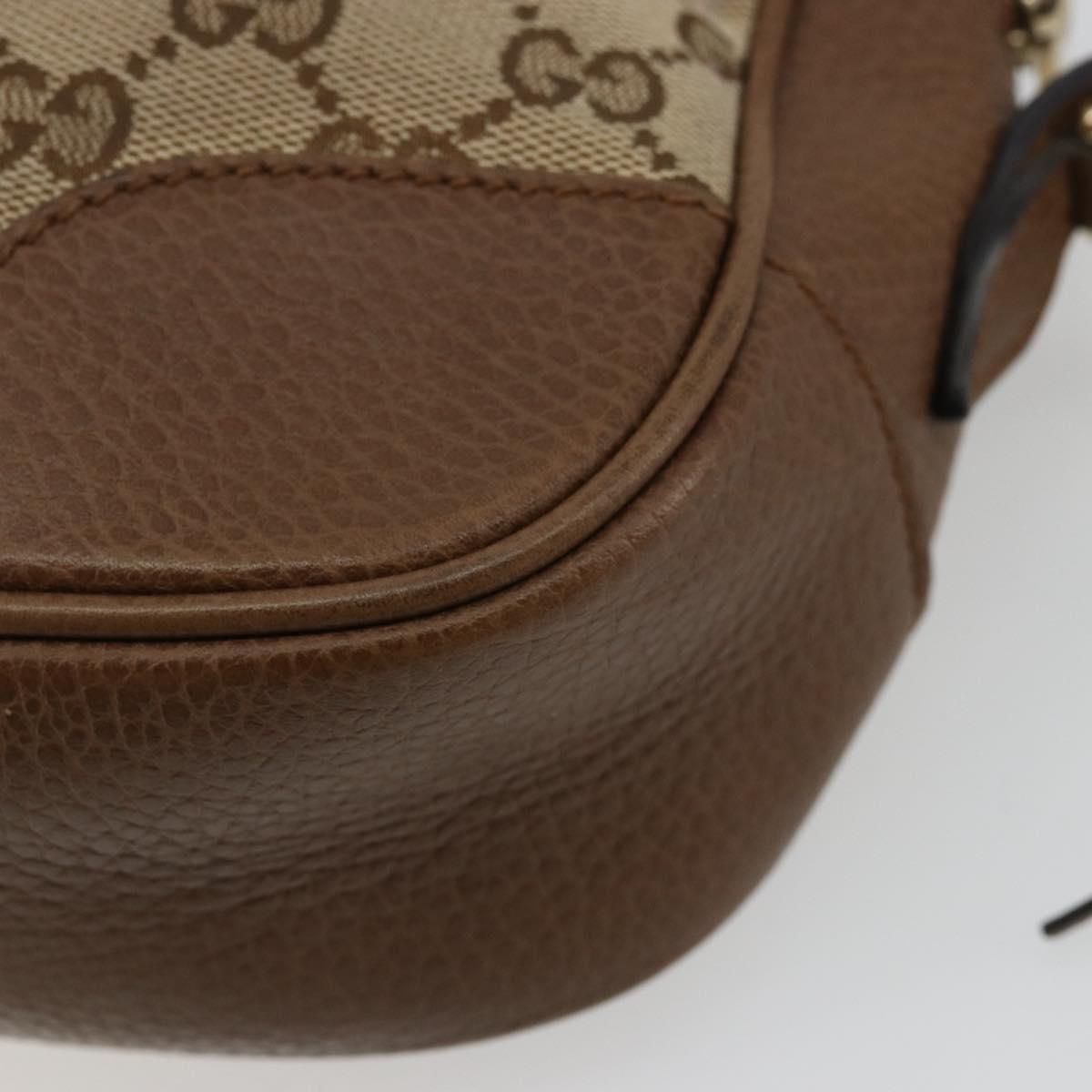 GUCCI GG Canvas Shoulder Bag Beige Gold 449413 Auth mr2500