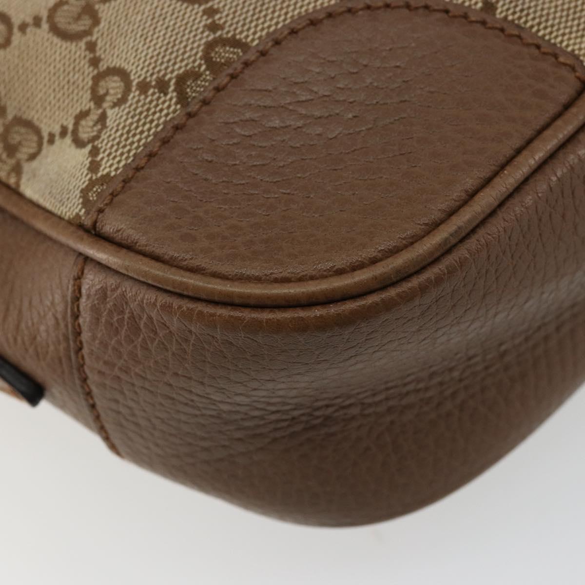 GUCCI GG Canvas Shoulder Bag Beige Gold 449413 Auth mr2500