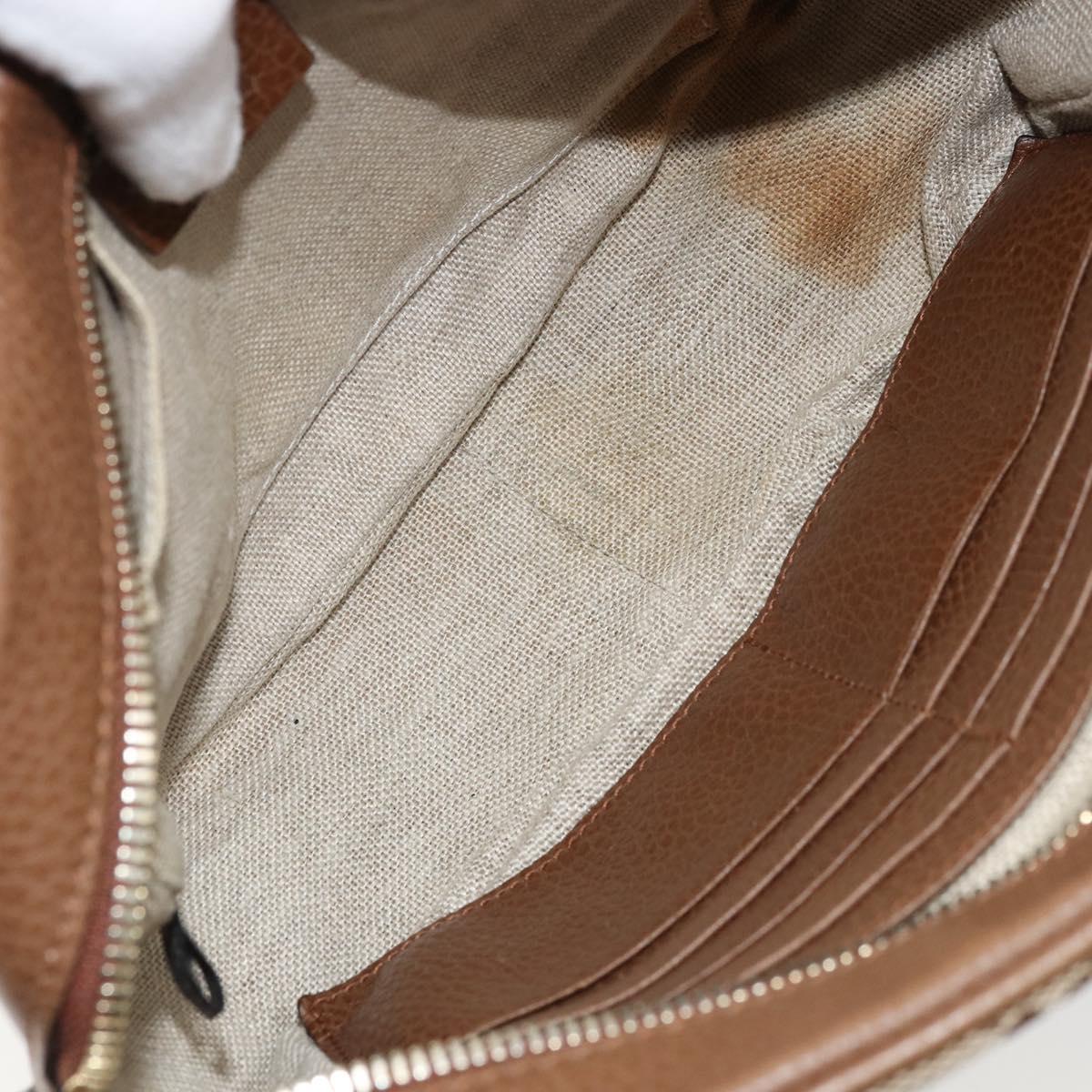 GUCCI GG Canvas Shoulder Bag Beige Gold 449413 Auth mr2500