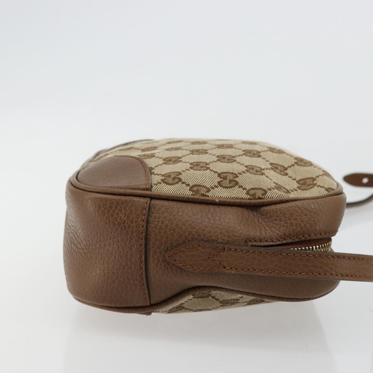 GUCCI GG Canvas Shoulder Bag Beige Gold 449413 Auth mr2500