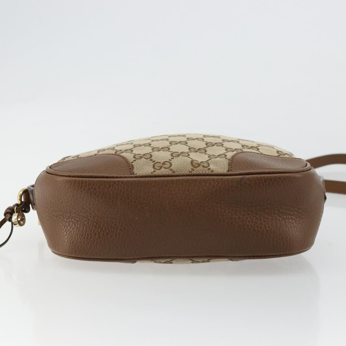 GUCCI GG Canvas Shoulder Bag Beige Gold 449413 Auth mr2500