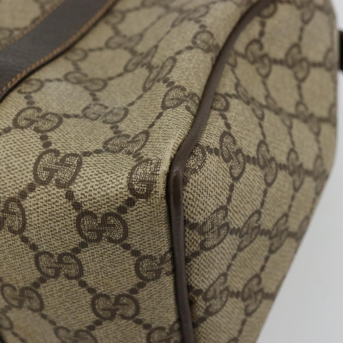 GUCCI GG Supreme Web Sherry Line Hand Bag PVC Beige Gold 010 378 Auth mr2501