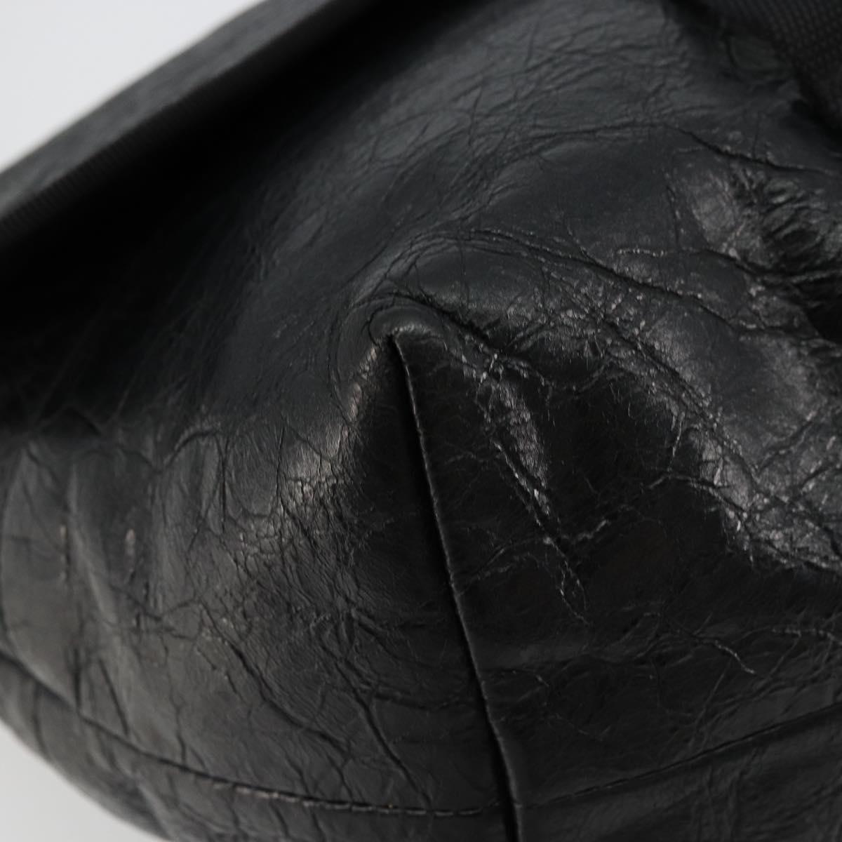 BALENCIAGA Explorer Shoulder Bag Leather Black 620259 Auth mr2509A