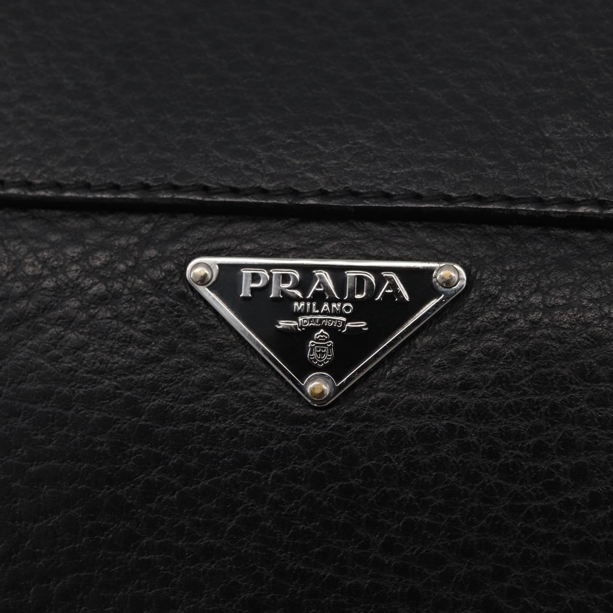 PRADA Vienna Fifty Hand Bag Leather Black Silver BR1932 Auth mr2512A