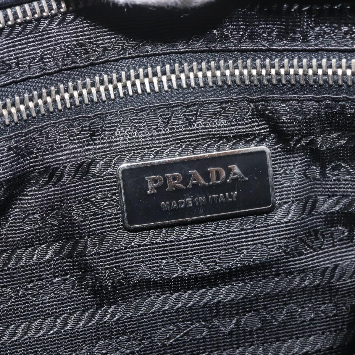 PRADA Vienna Fifty Hand Bag Leather Black Silver BR1932 Auth mr2512A