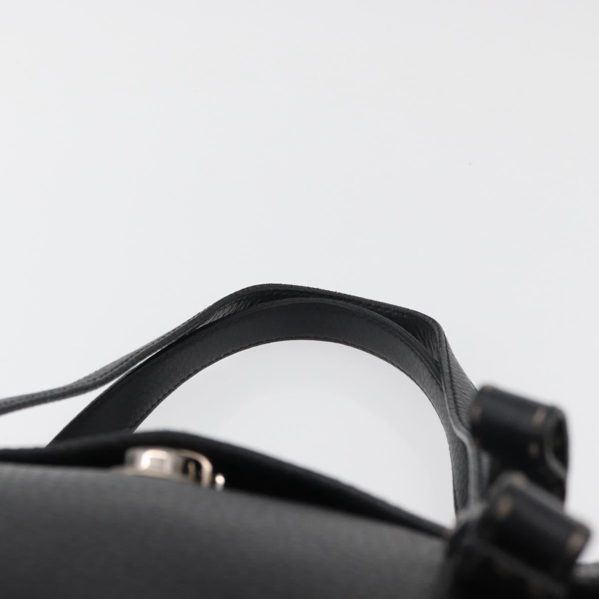 PRADA Vienna Fifty Hand Bag Leather Black Silver BR1932 Auth mr2512A