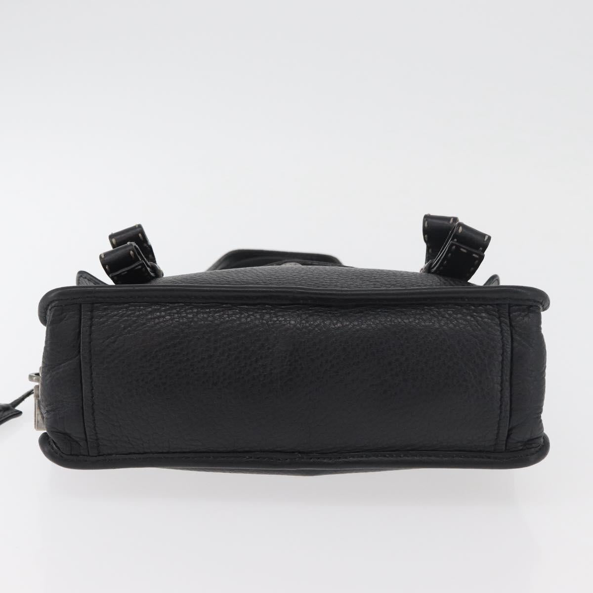 PRADA Vienna Fifty Hand Bag Leather Black Silver BR1932 Auth mr2512A